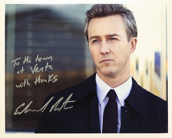 Edward Norton Autograph Venta Airwasher