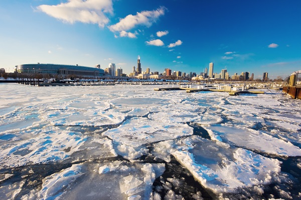 Winter scene of Chicago