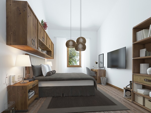 Bedroom in a home apartment with VOCS