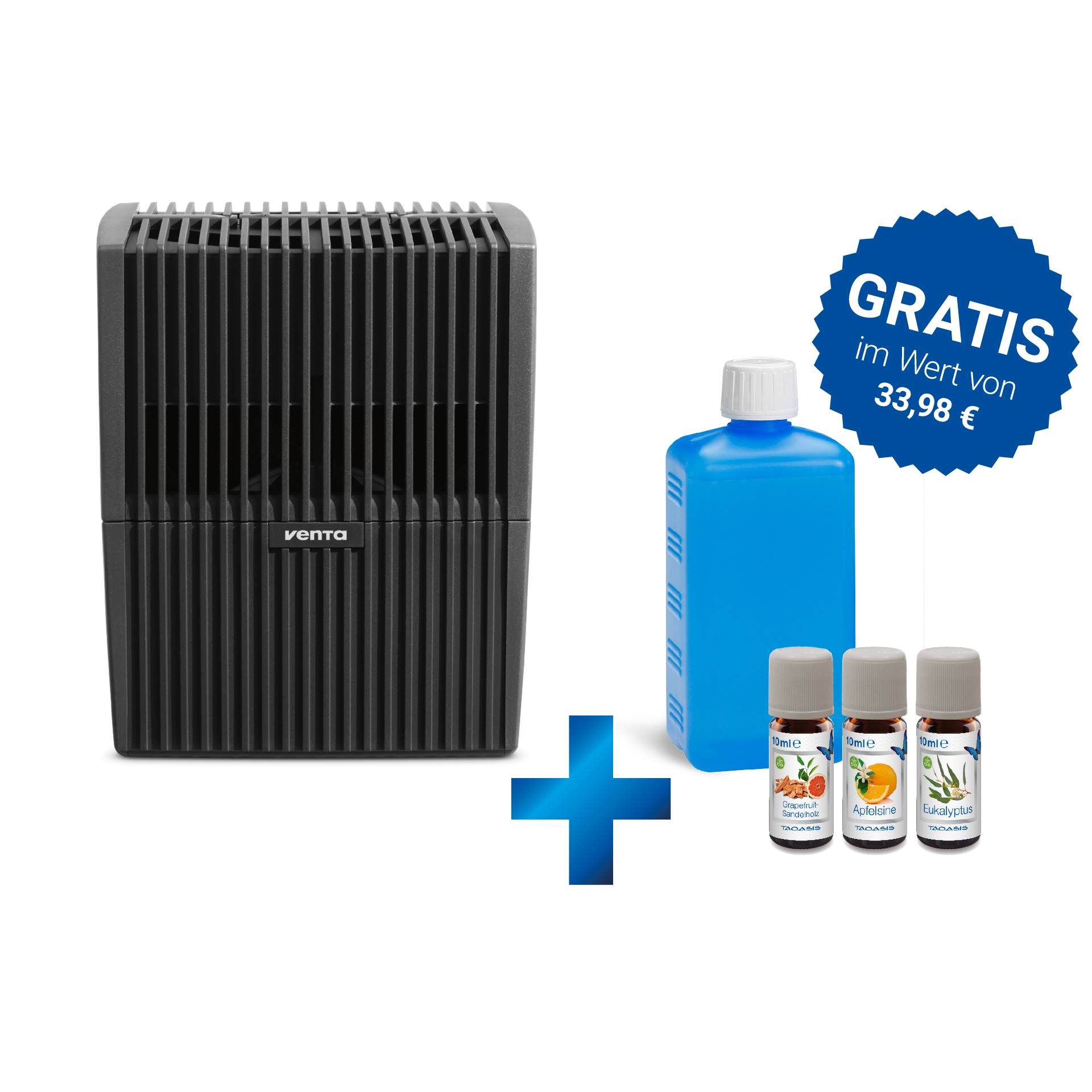 LW15 Original Luftbefeuchter inkl. gratis Duftset + Sommer-Hygienemittel - schwarz