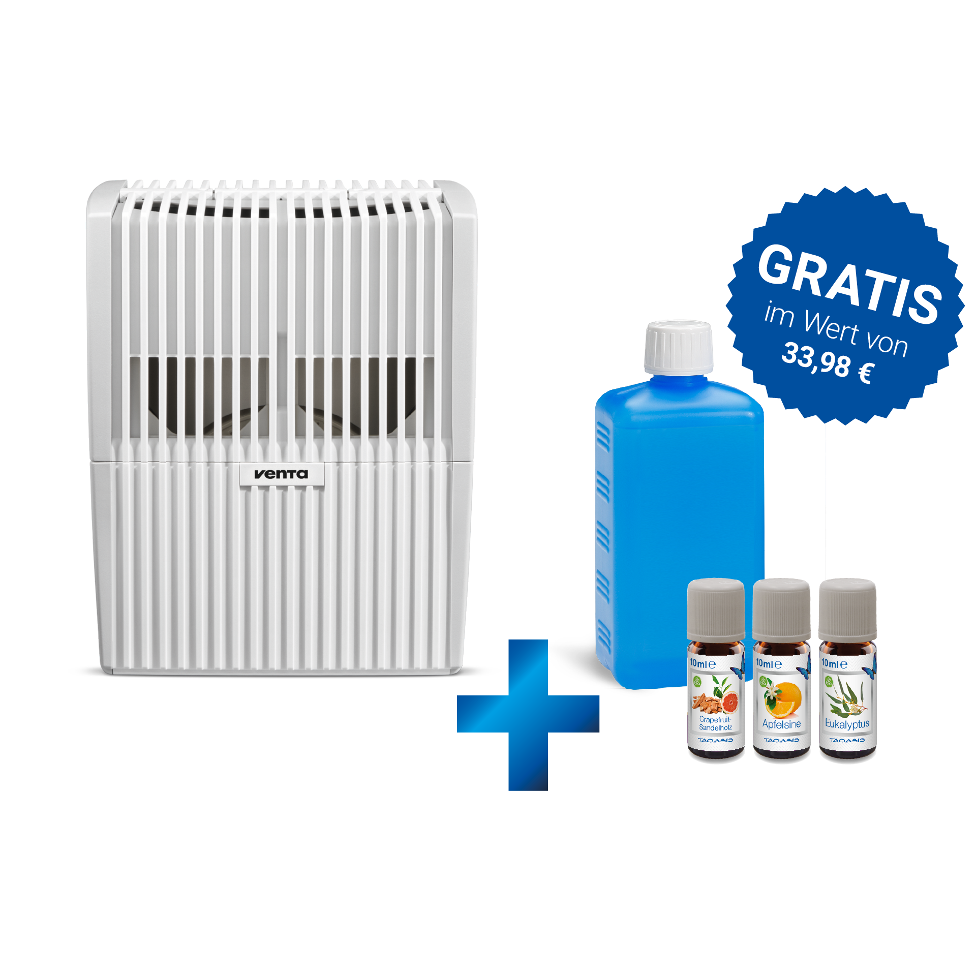 LW15 Original Luftbefeuchter inkl. gratis Duftset + Sommer-Hygienemittel - weiß