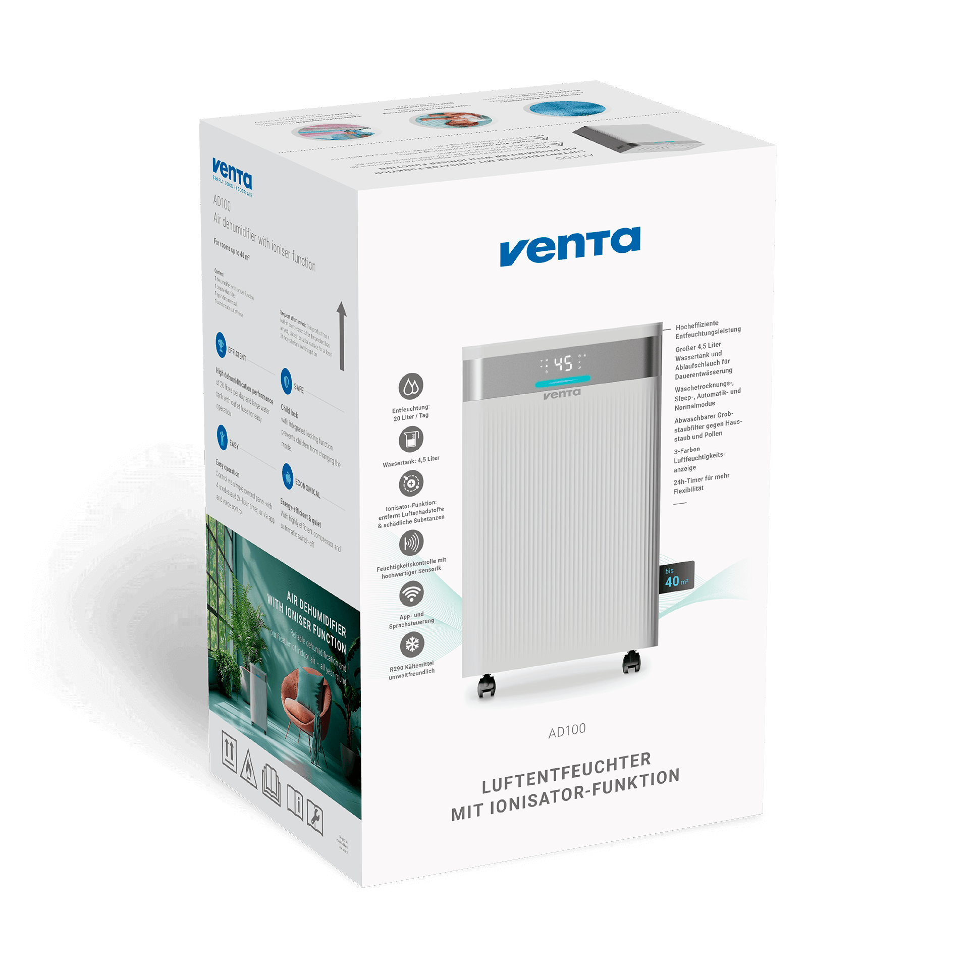 AD100 Luftentfeuchter mit Ionisator AD100 Luftentfeuchter mit Ionisator