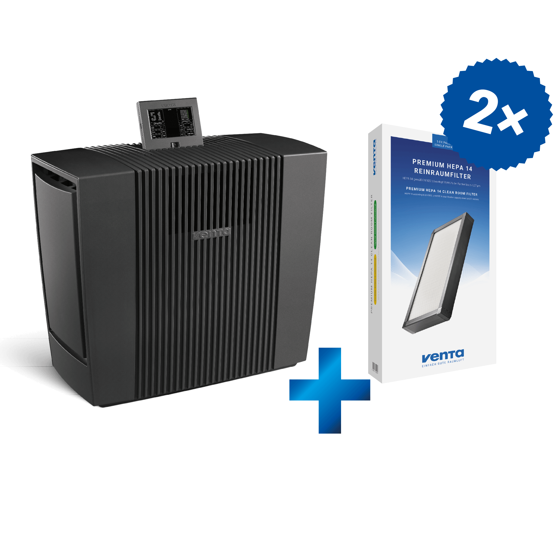 LP60 Ultra Luftreiniger + 2x Premium HEPA 14 Filter